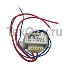 Трансформатор питания, сердечник El 35-15, 50Гц, понижение с 220В до 9В, 0.3А-2.5Вт