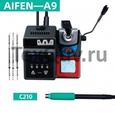 Паяльная станция AIFEN-A9 (SUGON-A9) 120 Вт для жал формата C245, C210, C115, с тремя жалами в комплекте С210