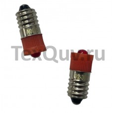 Лампа AC/DC12-30V, T10x18mm, цоколь-E10, красная