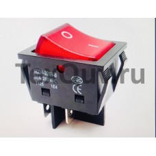 Переключатель клавишный красный с подсветкой KCD4-201N-B 4PIN 30A-250V 21,5х27мм (ON-OFF)