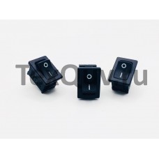 Переключатель клавишный черный 6А-250V 2PIN (ON-OFF) 12x19мм