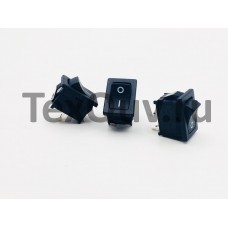 Переключатель клавишный черный 10А-250V 2PIN (ON-OFF) 12,5x18мм