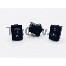 Переключатель клавишный черный с изогнутыми ножками 6А-250V 2PIN (ON-OFF) 13х19мм
